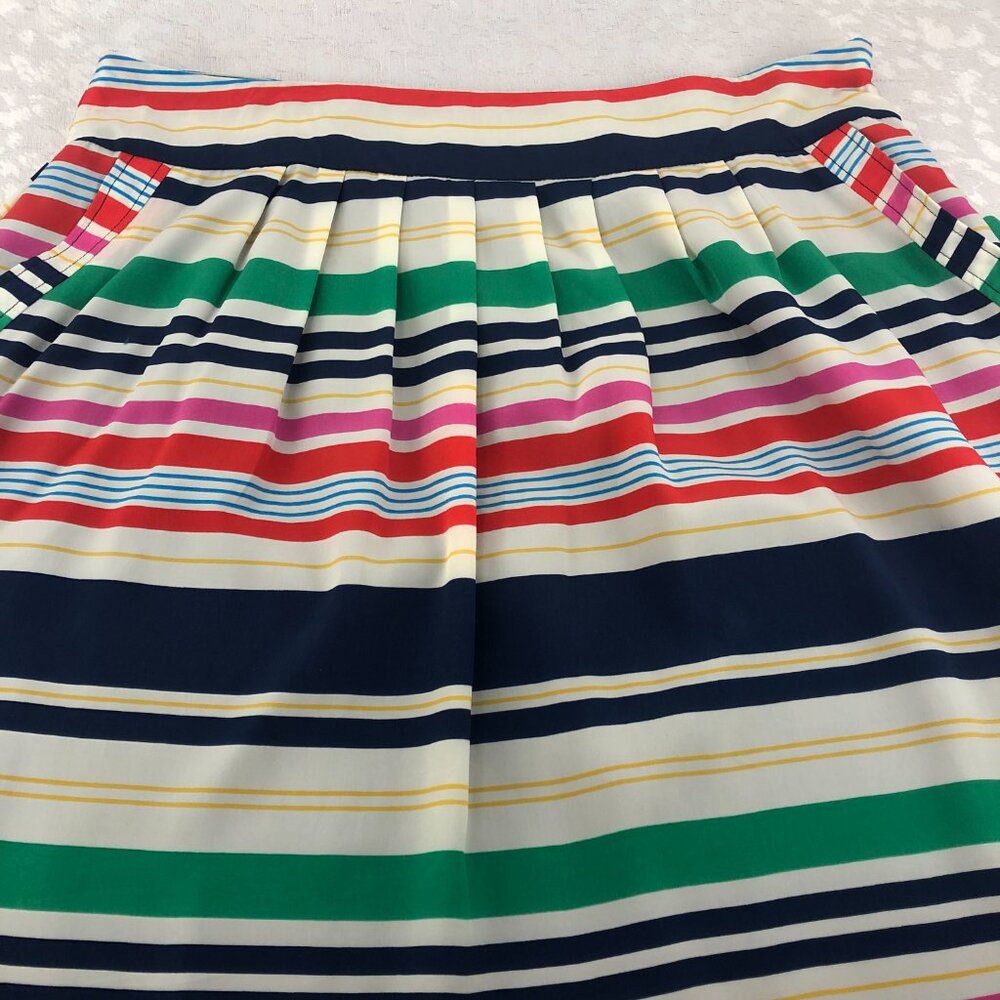 R MY Multi-Color Striped Flowy Lined Skirt with Zipper and Side Pockets Size XL - Picture 3 of 14